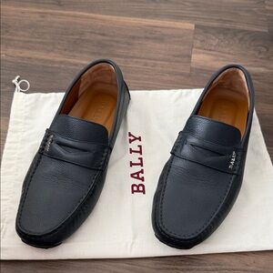 Bally Men’s Navy Leather Loafers